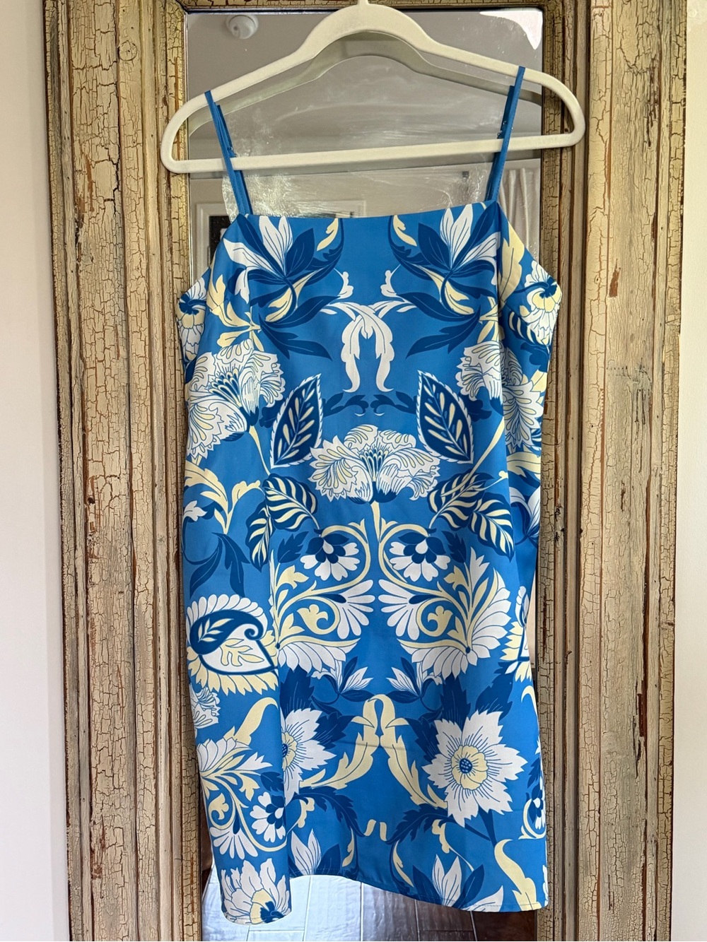 Blue, White and Yellow Floral Slip Dress